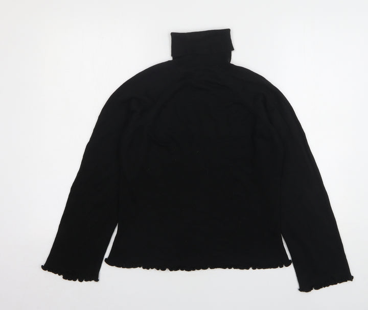 Nightingales Womens Black Roll Neck Acrylic Pullover Jumper Size M
