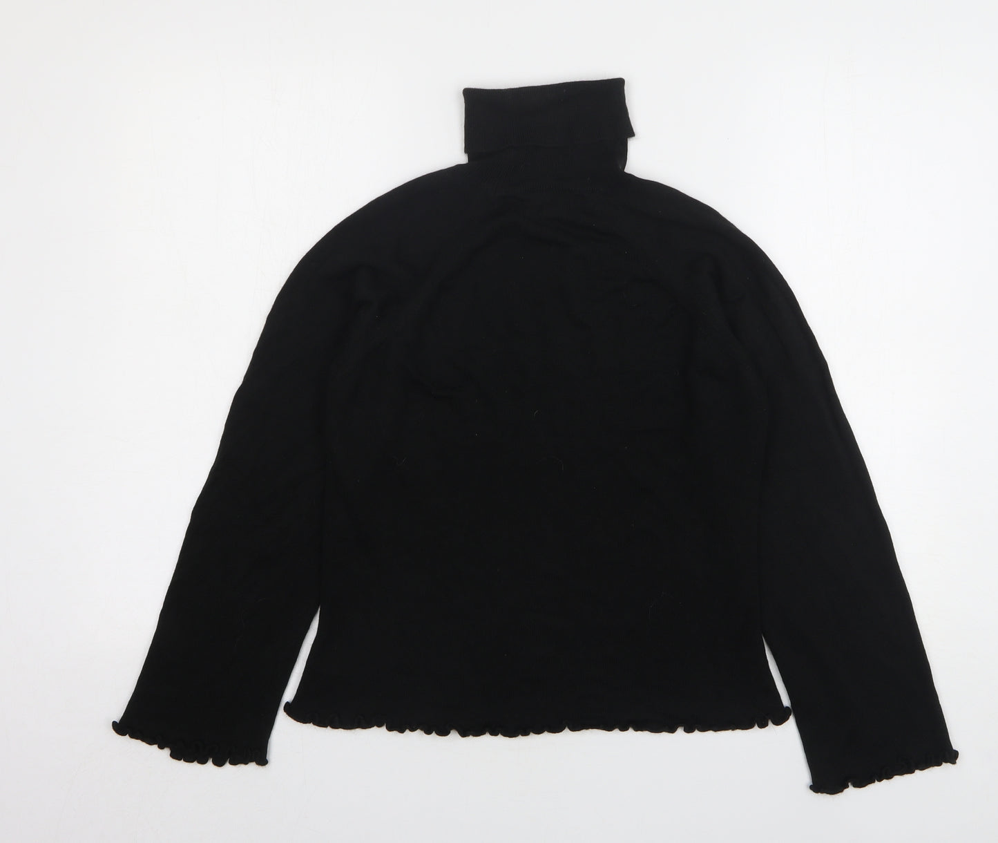 Nightingales Womens Black Roll Neck Acrylic Pullover Jumper Size M