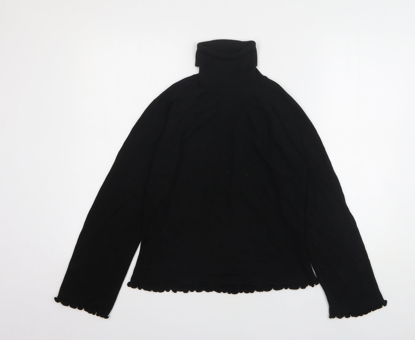Nightingales Womens Black Roll Neck Acrylic Pullover Jumper Size M