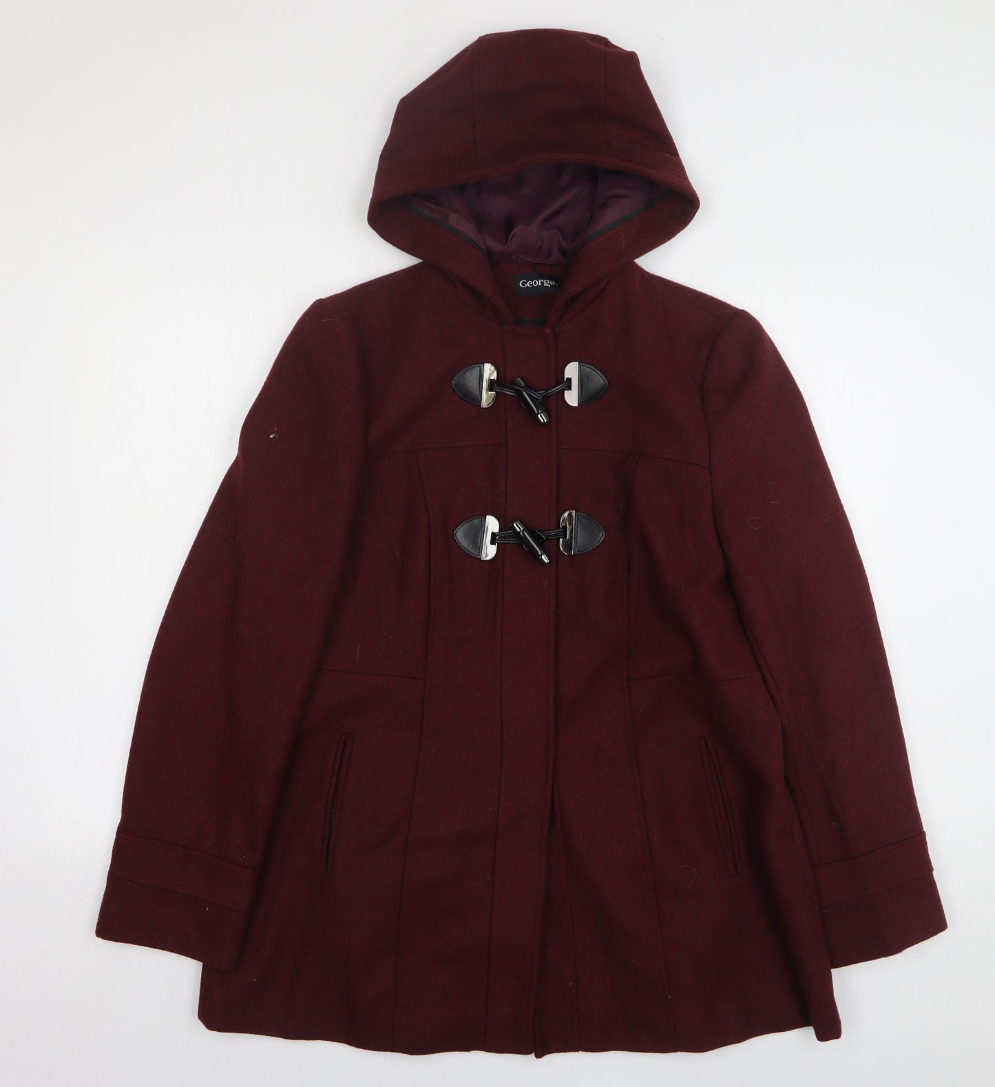 George Womens Red Overcoat Coat Size 14