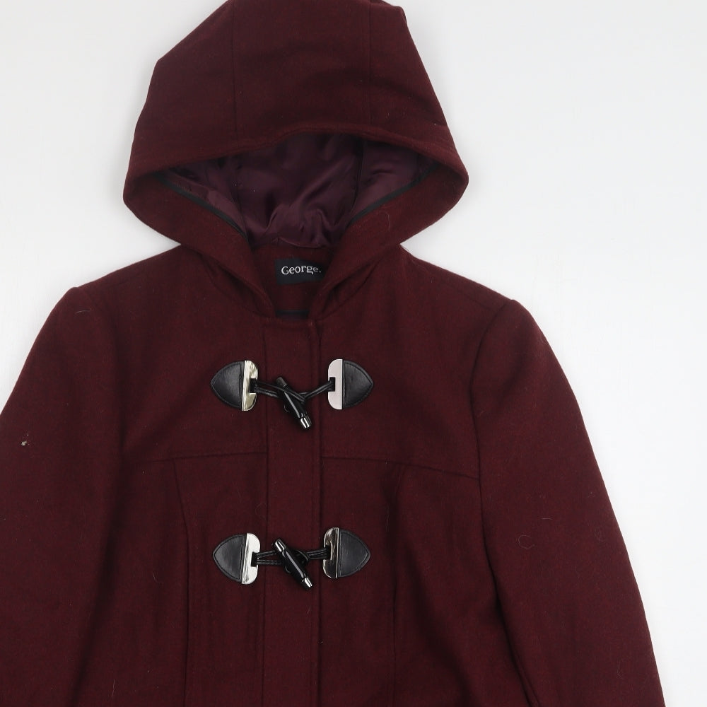 George Womens Red Overcoat Coat Size 14