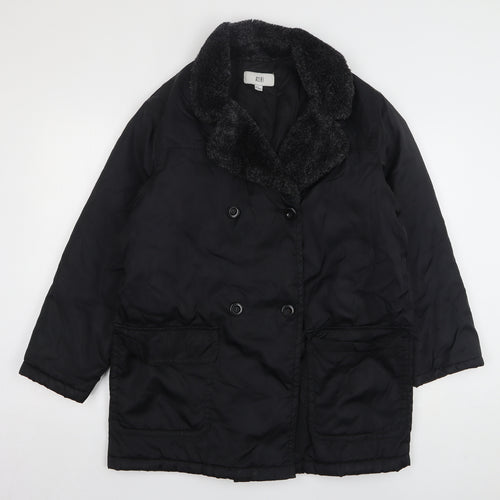 Alibi Womens Black Overcoat Coat Size 12