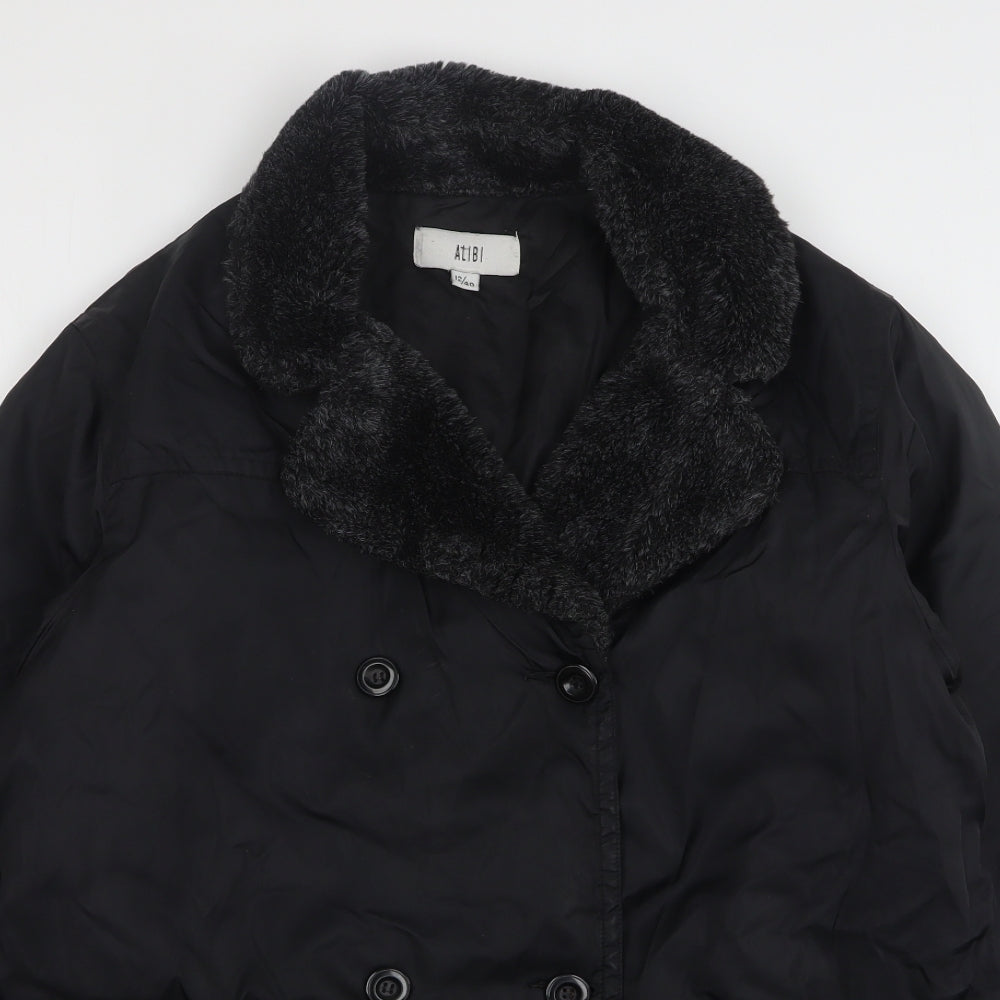 Alibi Womens Black Overcoat Coat Size 12