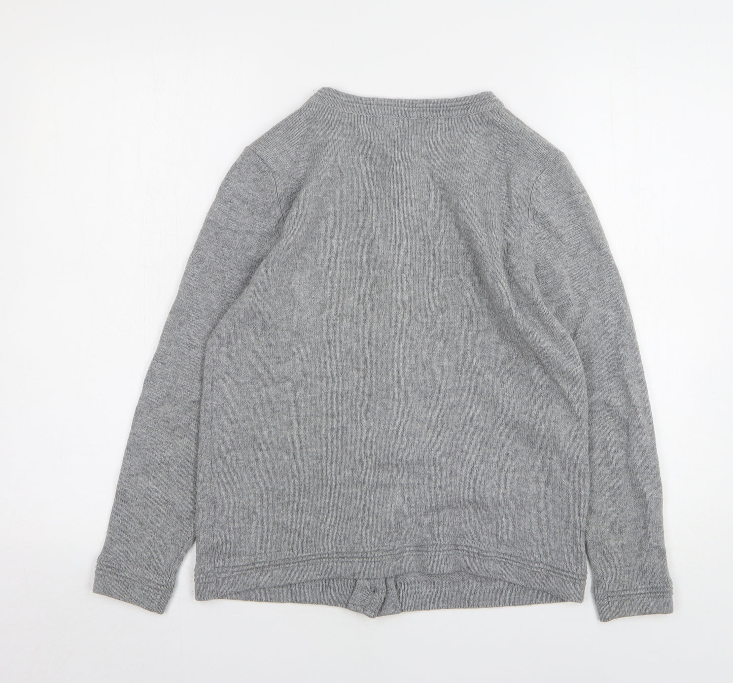 Marks and Spencer Womens Grey Round Neck Acrylic Cardigan Jumper Size 10
