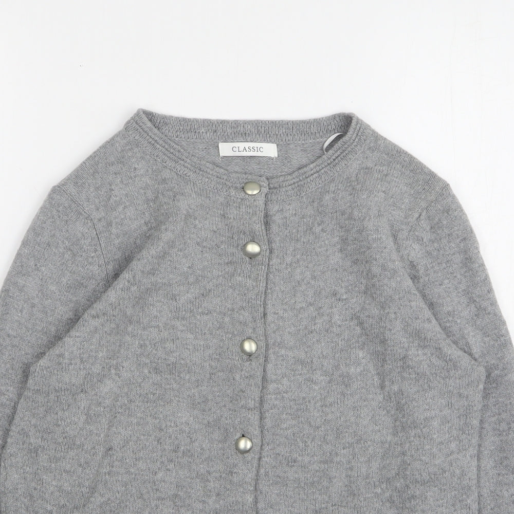 Marks and Spencer Womens Grey Round Neck Acrylic Cardigan Jumper Size 10