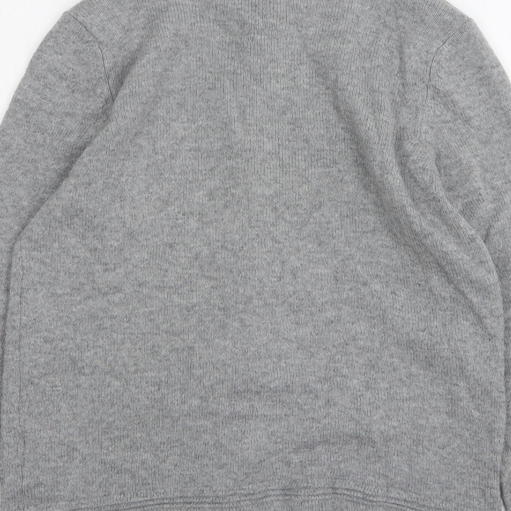 Marks and Spencer Womens Grey Round Neck Acrylic Cardigan Jumper Size 10