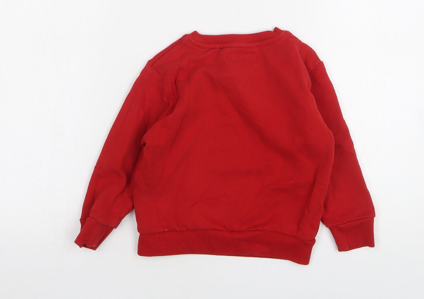 NEXT Boys Red Cotton Pullover Sweatshirt Size 3-4 Years - Christmas