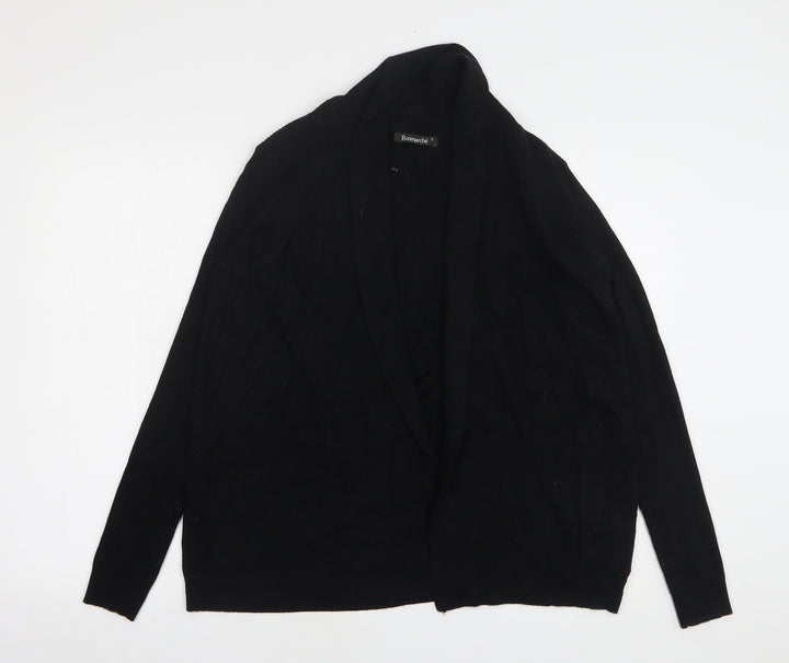 Bonmarché Womens Black V-Neck Viscose Cardigan Jumper Size S