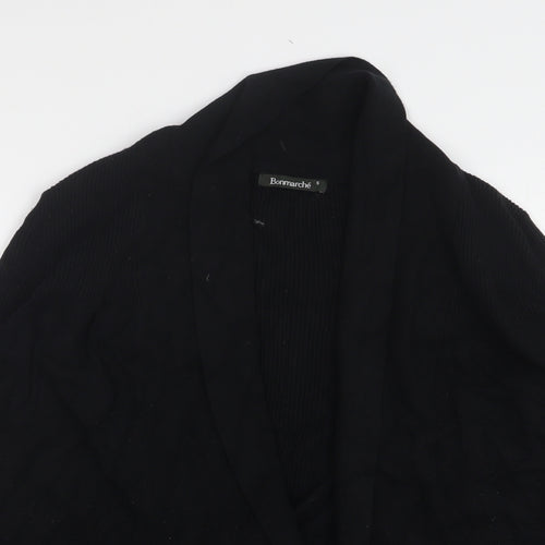 Bonmarché Womens Black V-Neck Viscose Cardigan Jumper Size S