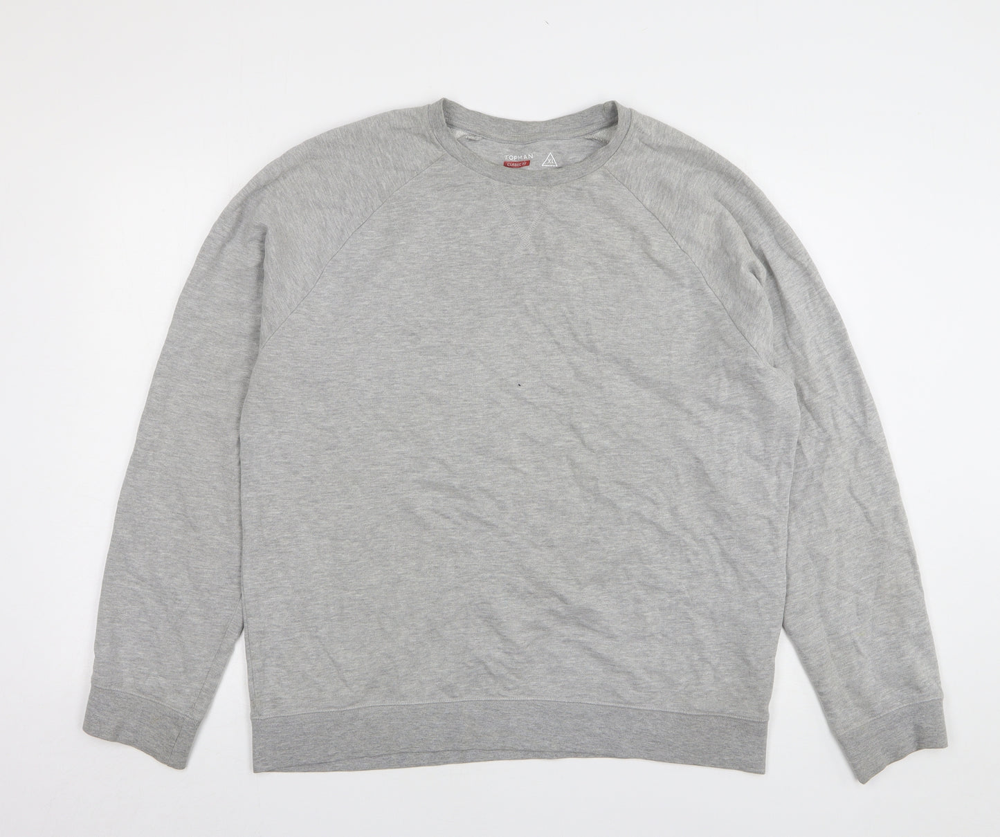 Topman Womens Grey Cotton Pullover Sweatshirt Size XL