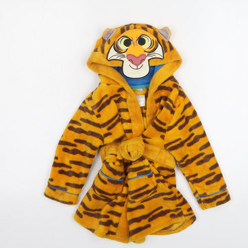 Disney Boys Orange Animal Print Polyester Gown Size 2 Years Tie