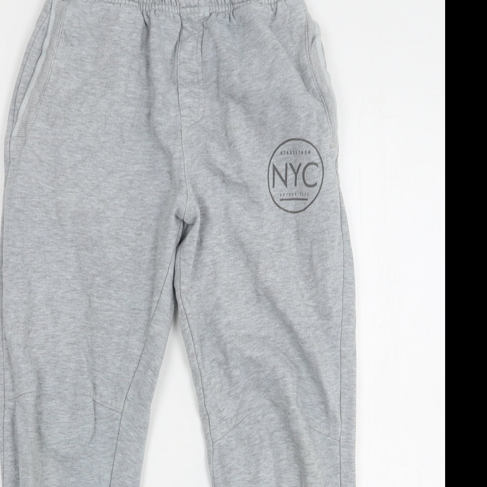 George Boys Grey Cotton Sweatpants Trousers Size 8-9 Years Regular