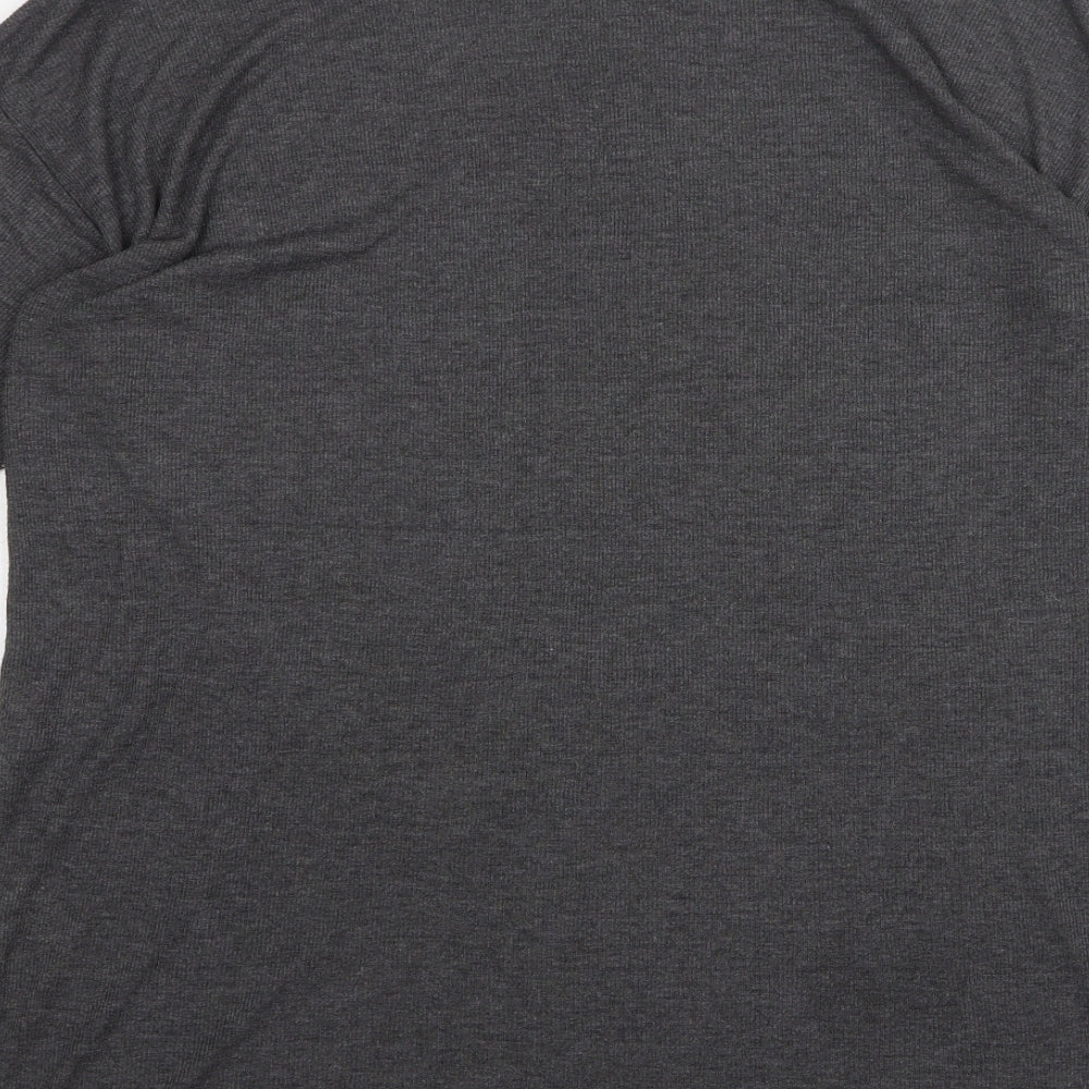 New Look Womens Grey Polyester T-Shirt Dress Size 16 Round Neck