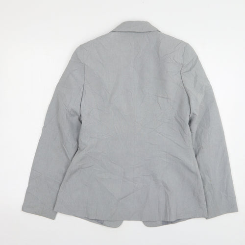 Look Womens Grey Polyester Jacket Blazer Size 10