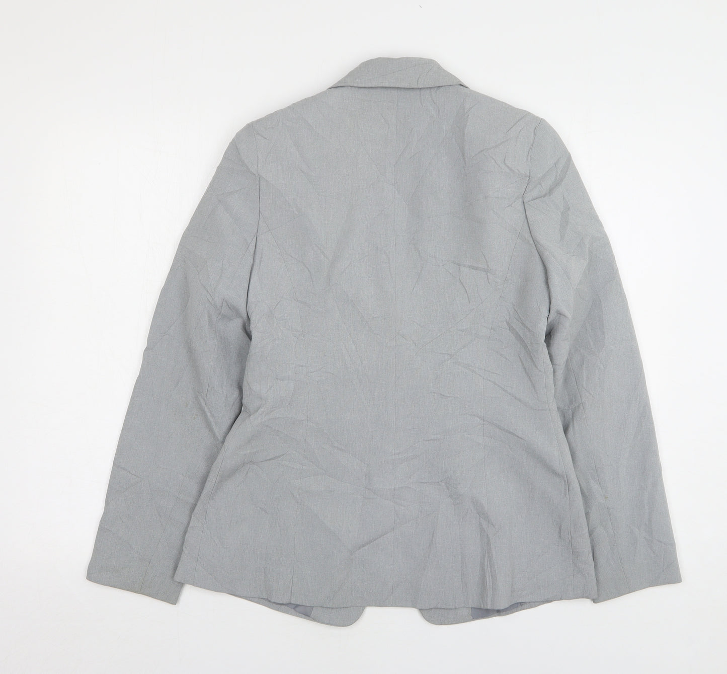 Look Womens Grey Polyester Jacket Blazer Size 10