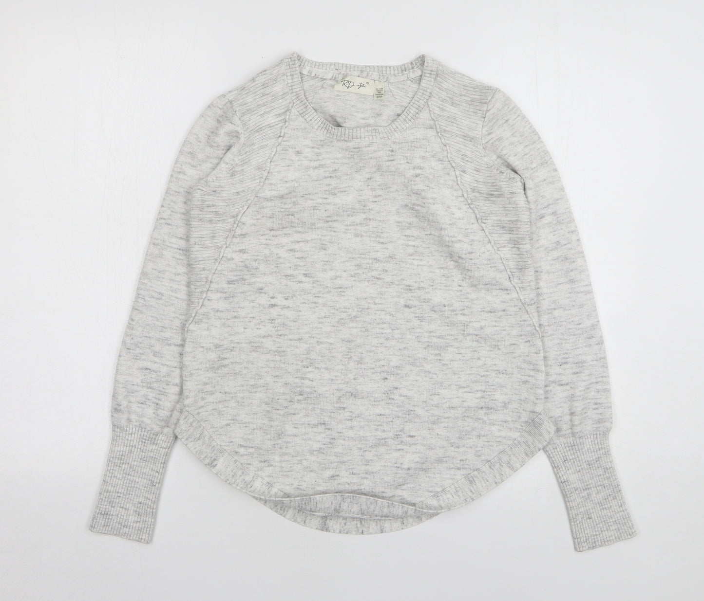 RD Style Womens Grey Round Neck Viscose Pullover Jumper Size S