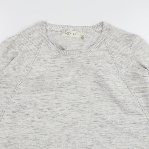 RD Style Womens Grey Round Neck Viscose Pullover Jumper Size S