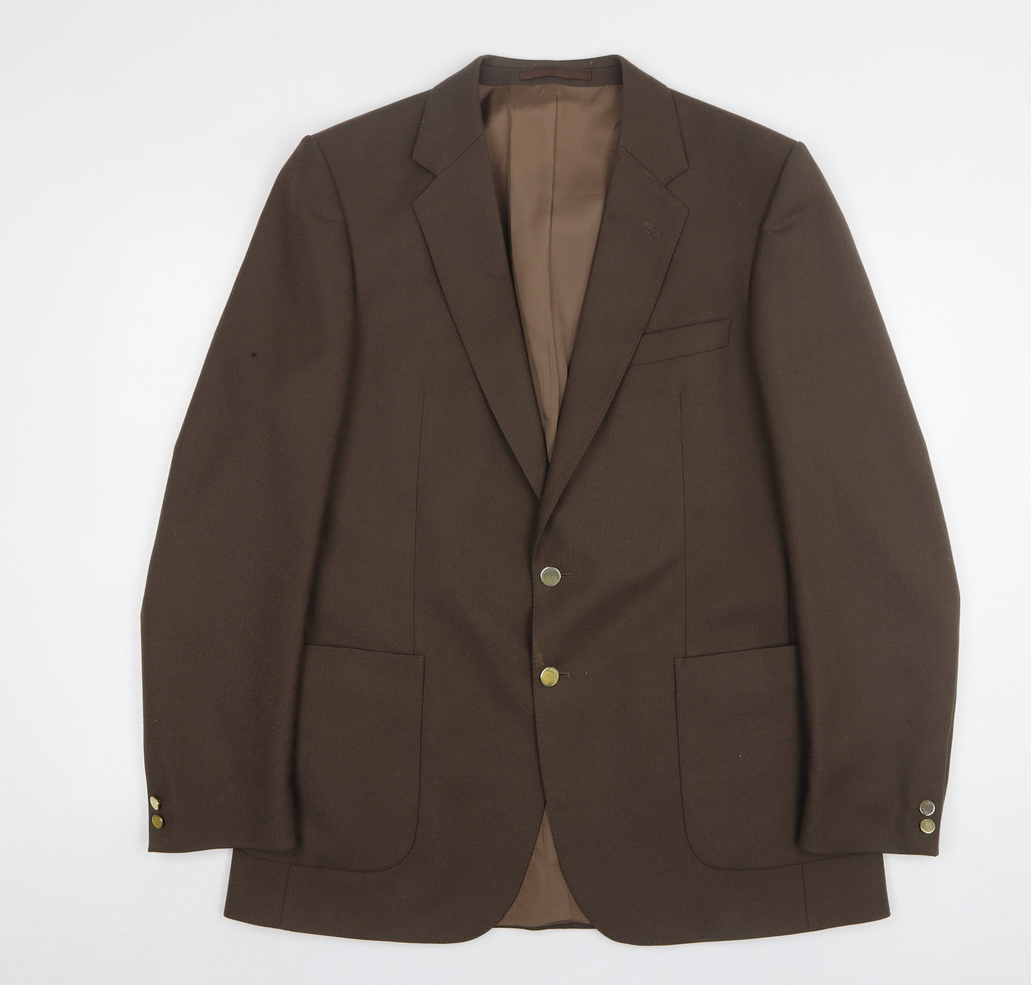 StMichael Mens Brown Wool Jacket Suit Jacket Size 42