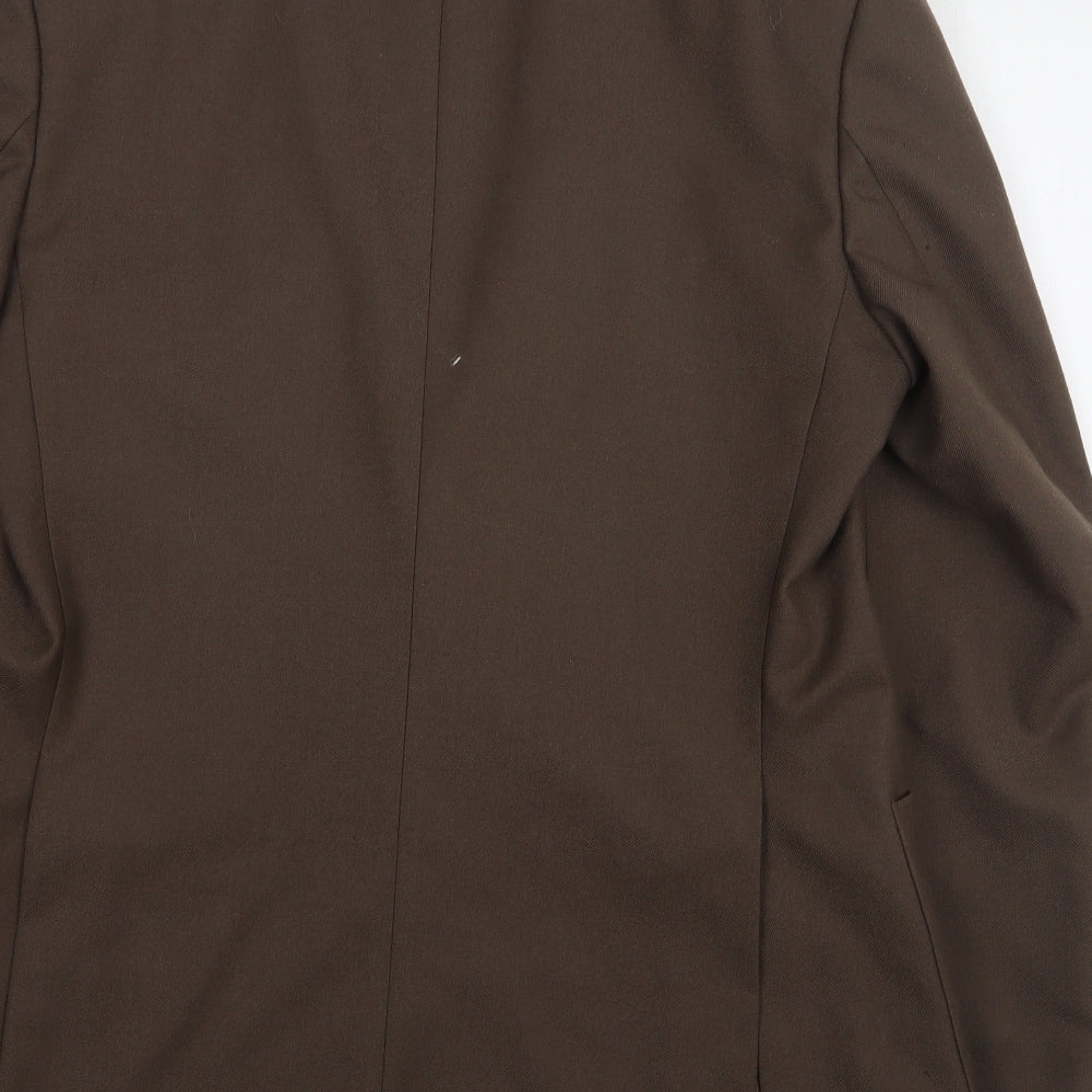 StMichael Mens Brown Wool Jacket Suit Jacket Size 42