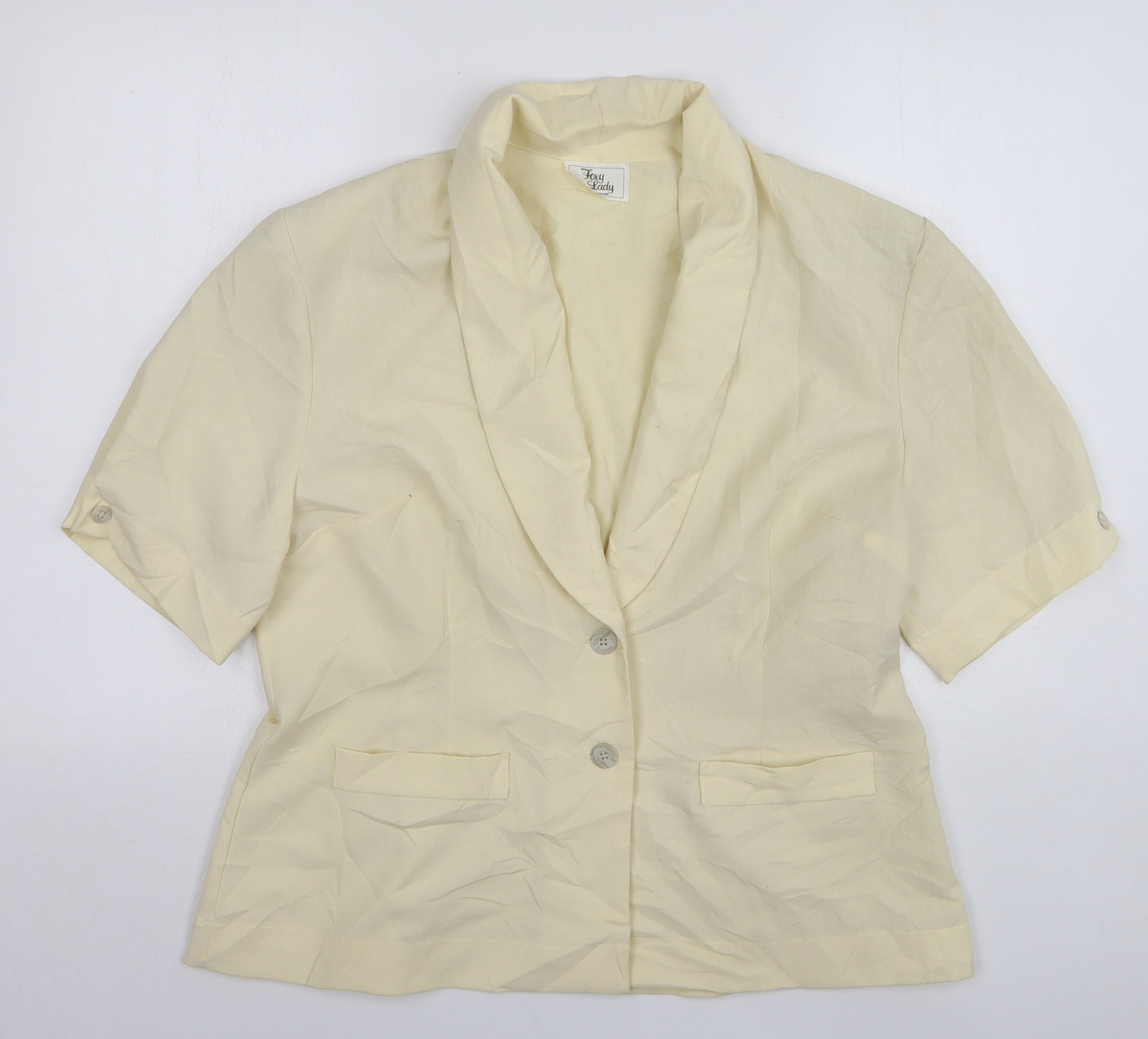Foxy Lady Womens Beige Polyester Jacket Blazer Size 18