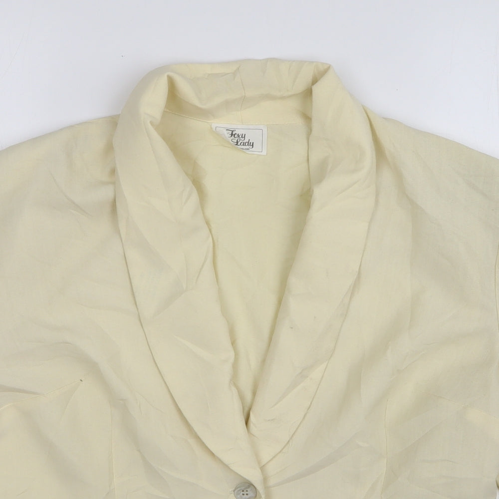 Foxy Lady Womens Beige Polyester Jacket Blazer Size 18
