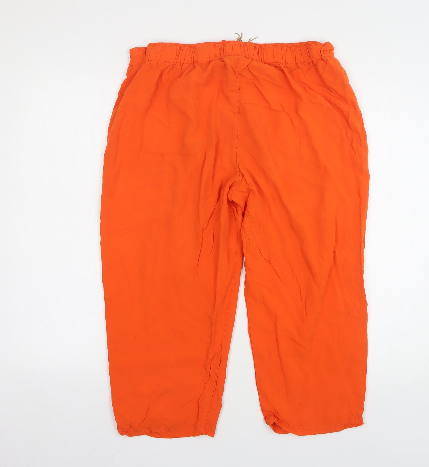 George Womens Orange Viscose Pedal Pusher Trousers Size 14 L21 in Regular