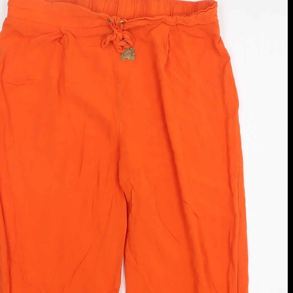 George Womens Orange Viscose Pedal Pusher Trousers Size 14 L21 in Regular