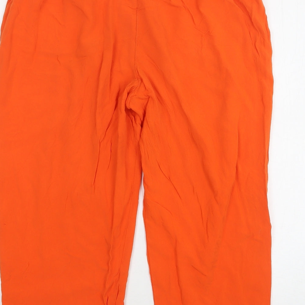 George Womens Orange Viscose Pedal Pusher Trousers Size 14 L21 in Regular