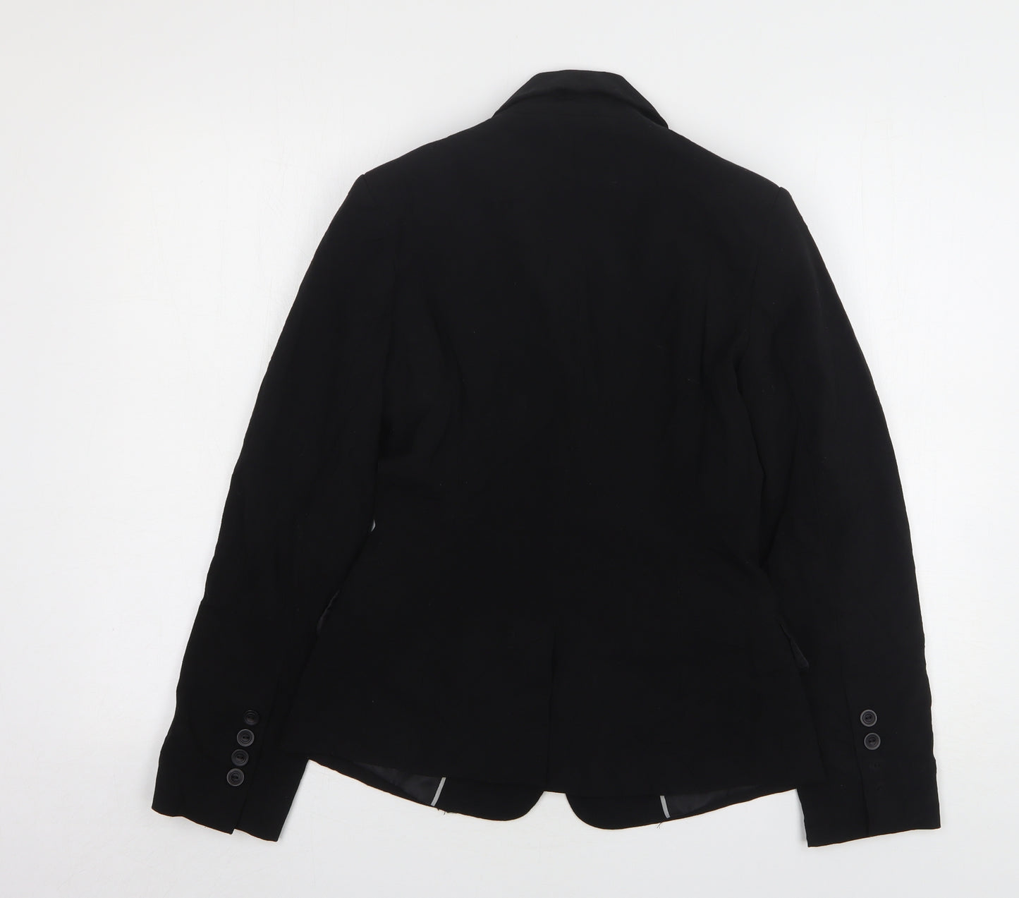 South Womens Black Polyester Jacket Suit Jacket Size 8