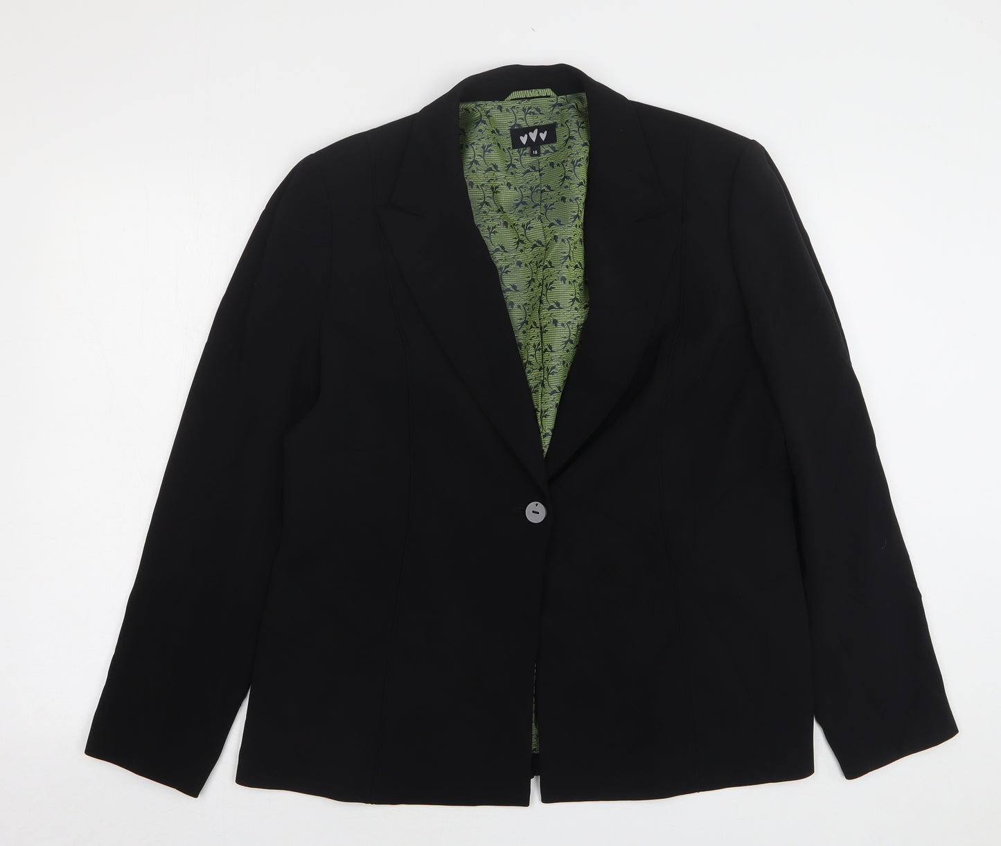 Per Una Womens Black Polyester Jacket Suit Jacket Size 18