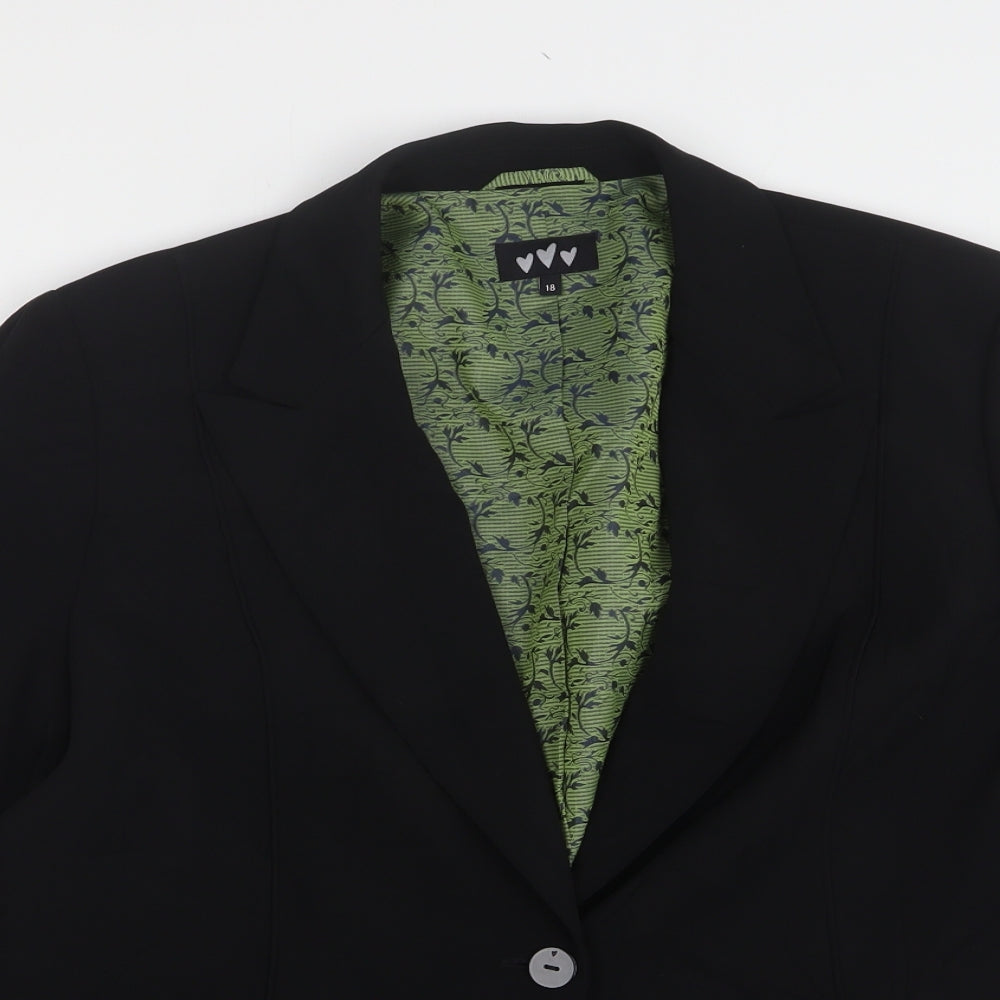 Per Una Womens Black Polyester Jacket Suit Jacket Size 18