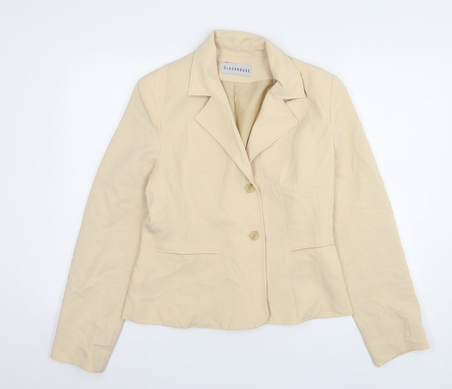 Clockhouse Womens Beige Polyester Jacket Suit Jacket Size 14