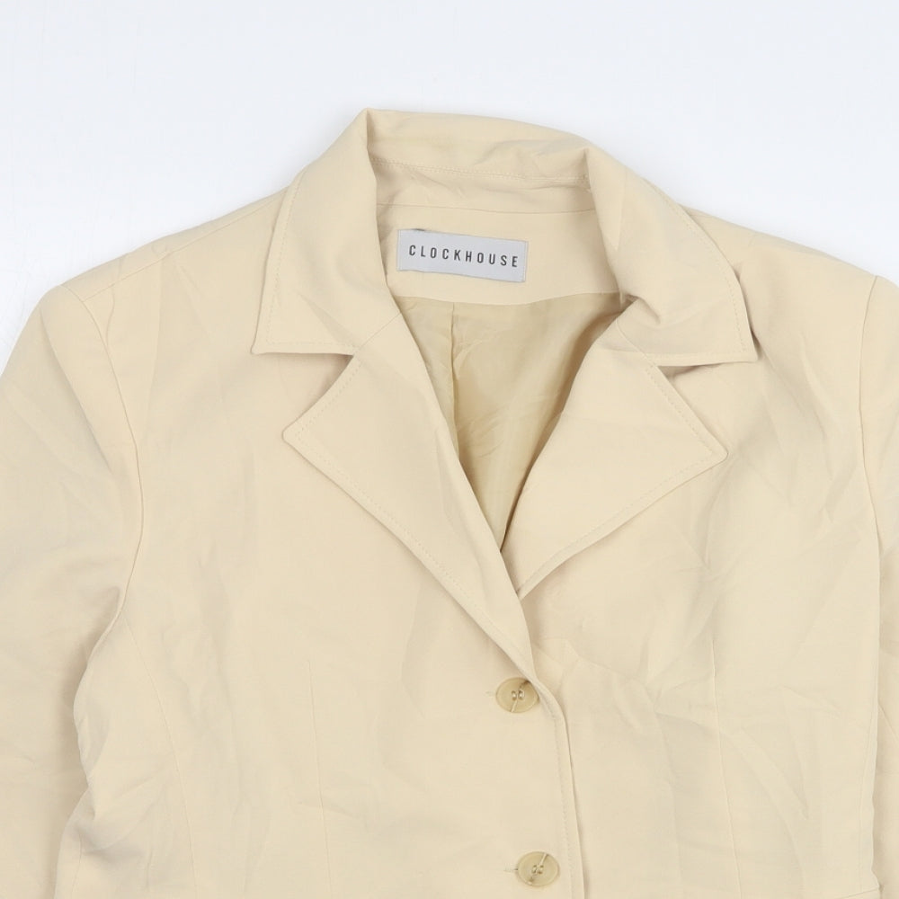 Clockhouse Womens Beige Polyester Jacket Suit Jacket Size 14