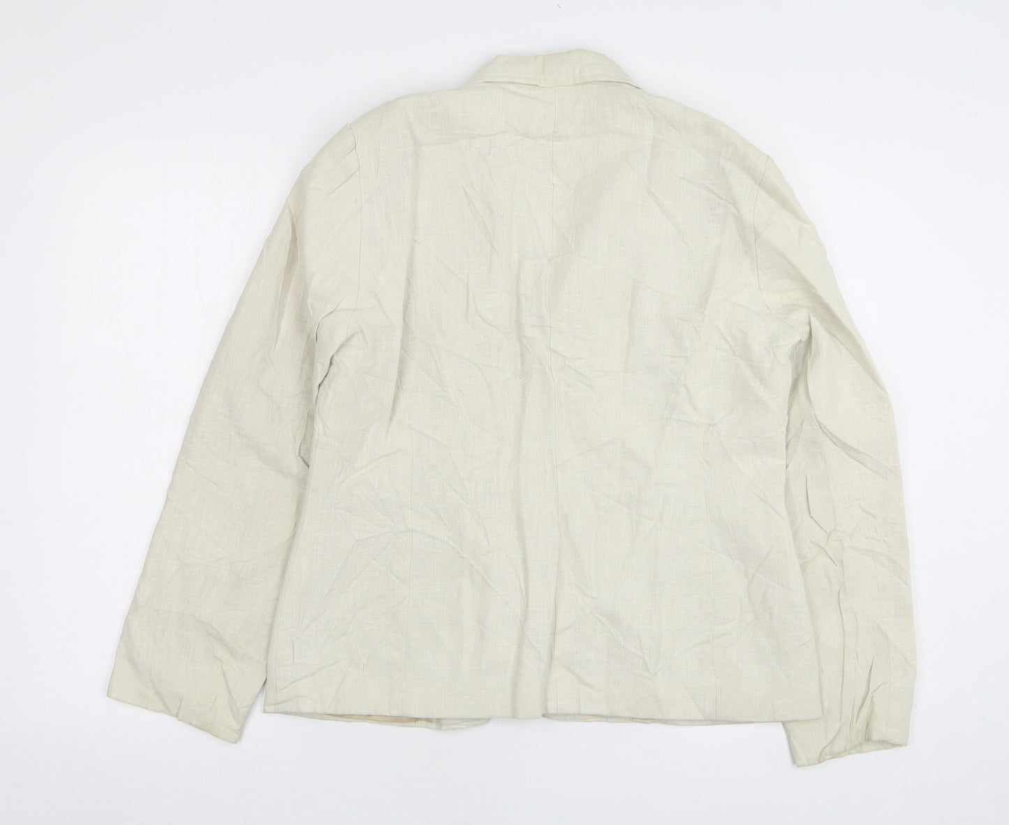 E-vie Womens Beige Ramie Jacket Suit Jacket Size 14