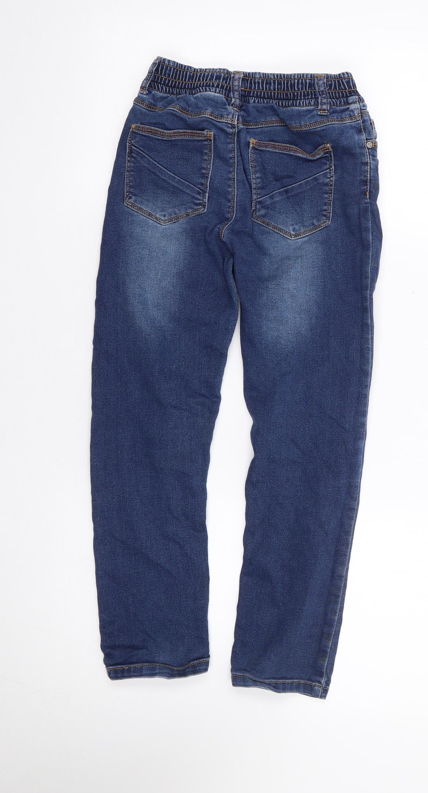 Dunnes Boys Blue Cotton Skinny Jeans Size 9 Years L22 in Regular Drawstring