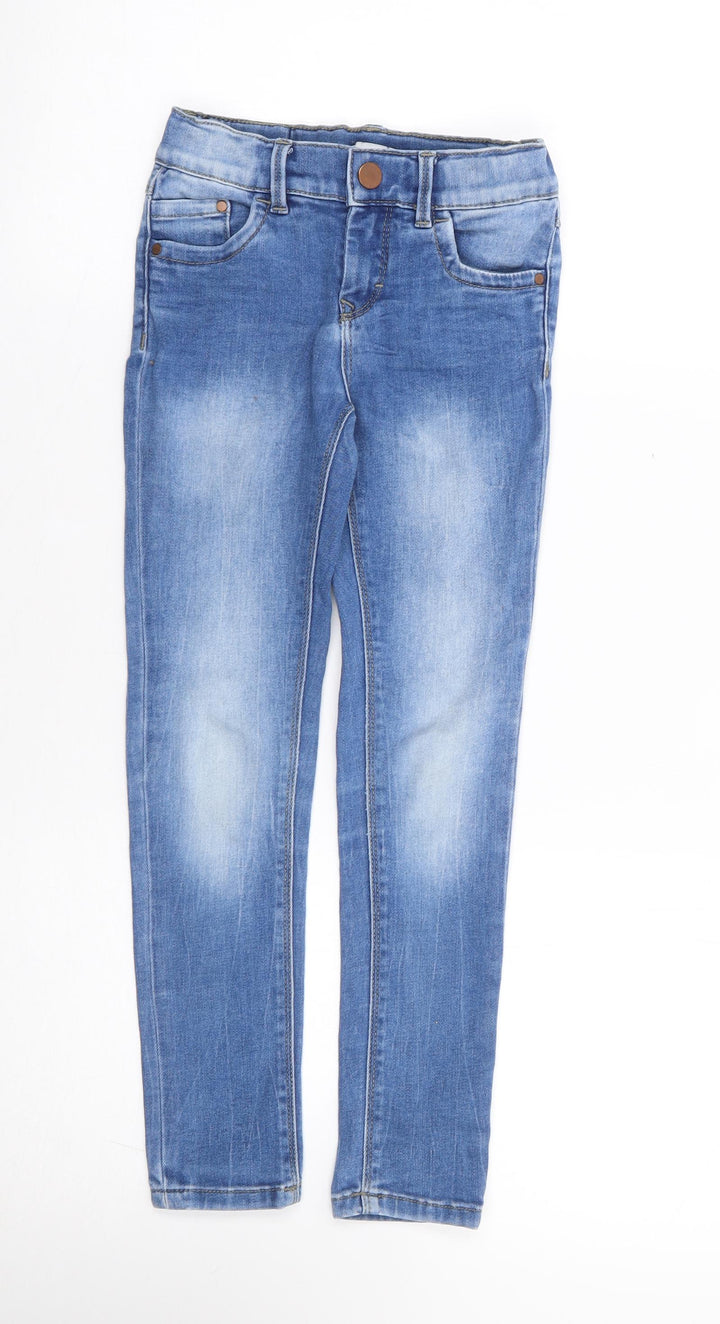 name it Girls Blue Cotton Skinny Jeans Size 7 Years L21 in Regular