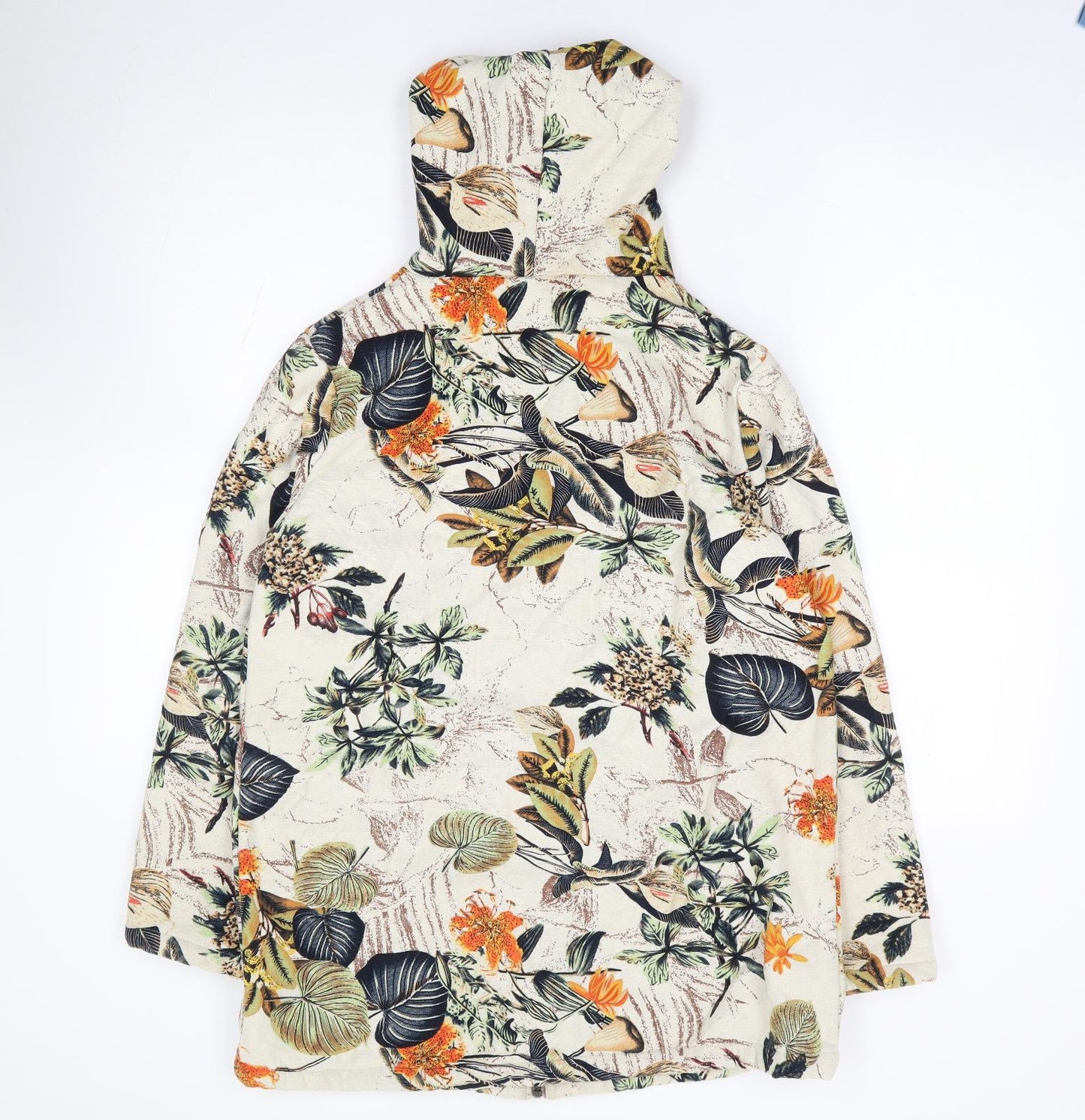 Gracila Womens Multicoloured Geometric 100% Cotton Full Zip Hoodie Size L Zip