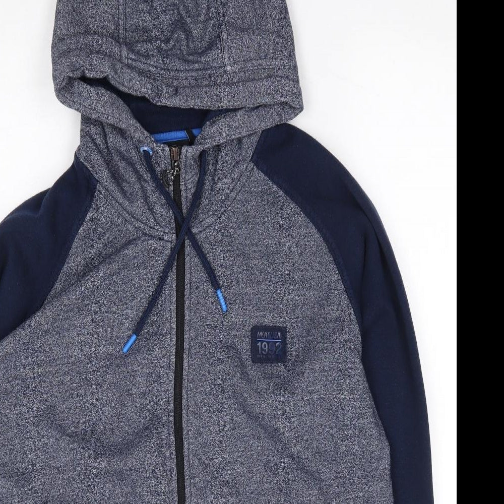 McKenzie Mens Blue Polyester Full Zip Hoodie Size L