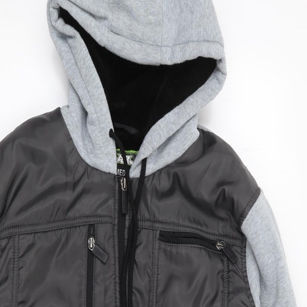 No Fear Mens Black Polyester Full Zip Hoodie Size M