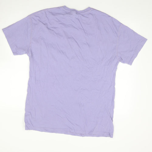 Primark Womens Purple 100% Cotton Tunic T-Shirt Size S Crew Neck