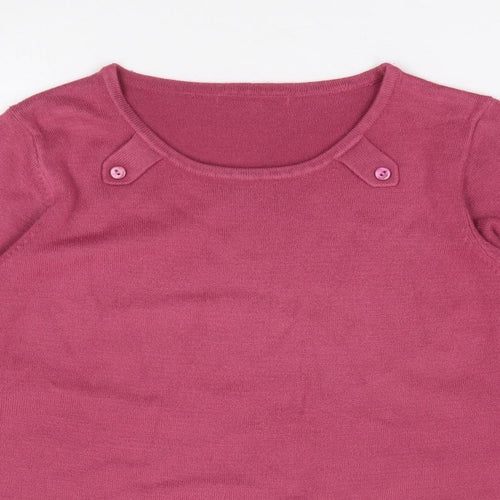 Preworn Womens Pink Round Neck Acrylic Pullover Jumper Size L