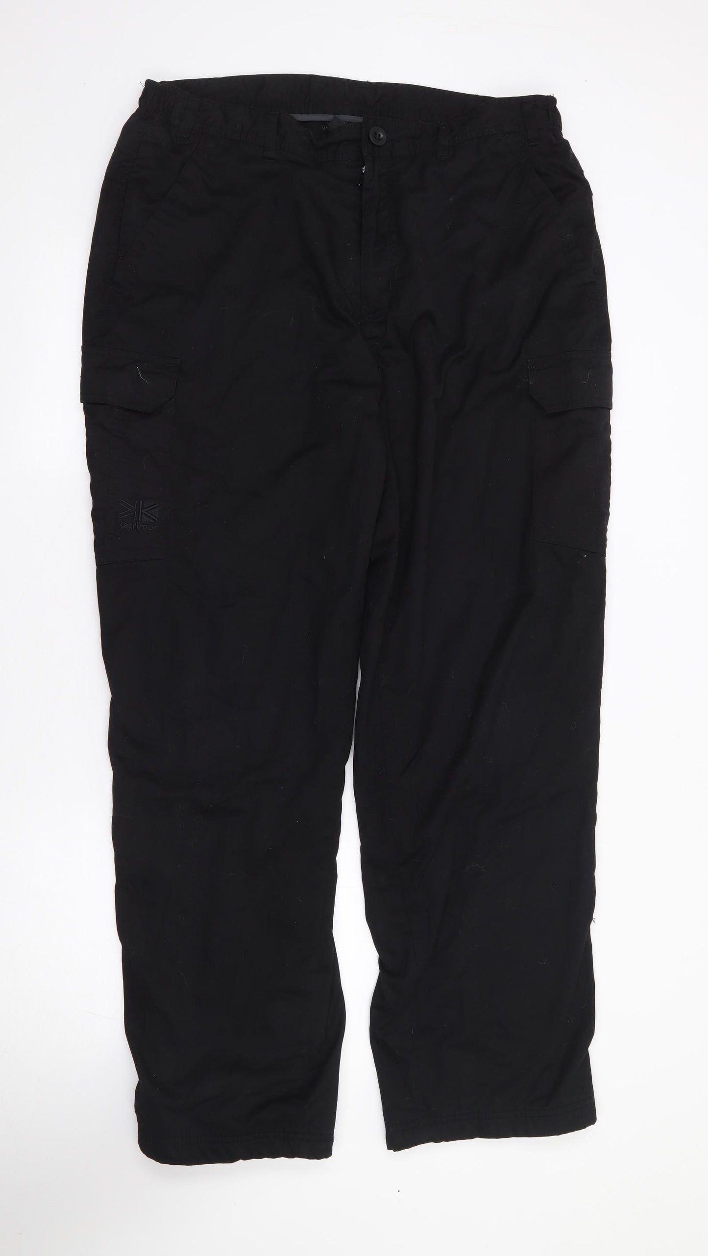Karrimor Mens Black Polyester Rain Trousers Trousers Size L L33 in Regular Zip