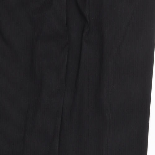 River Island Mens Black Striped Polyester Trousers Size 36 L33 in Regular Zip
