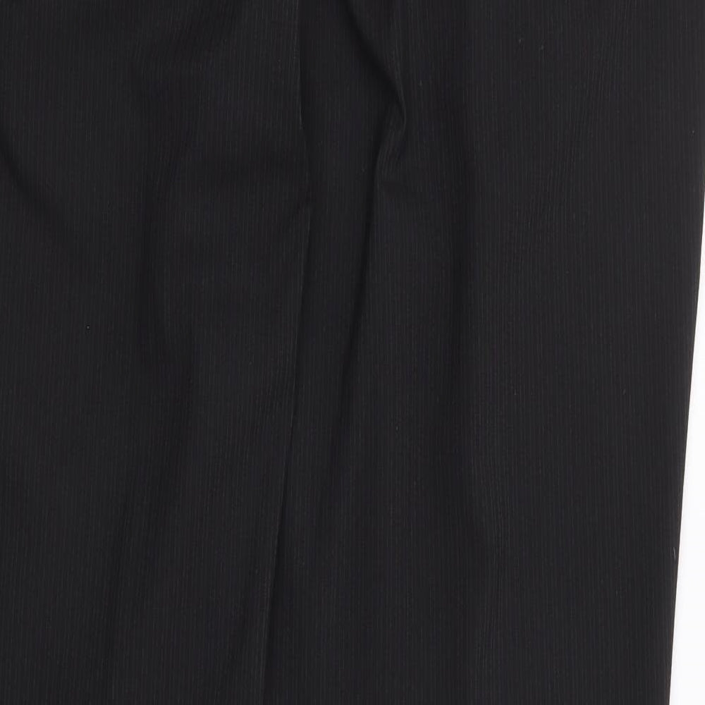 River Island Mens Black Striped Polyester Trousers Size 36 L33 in Regular Zip