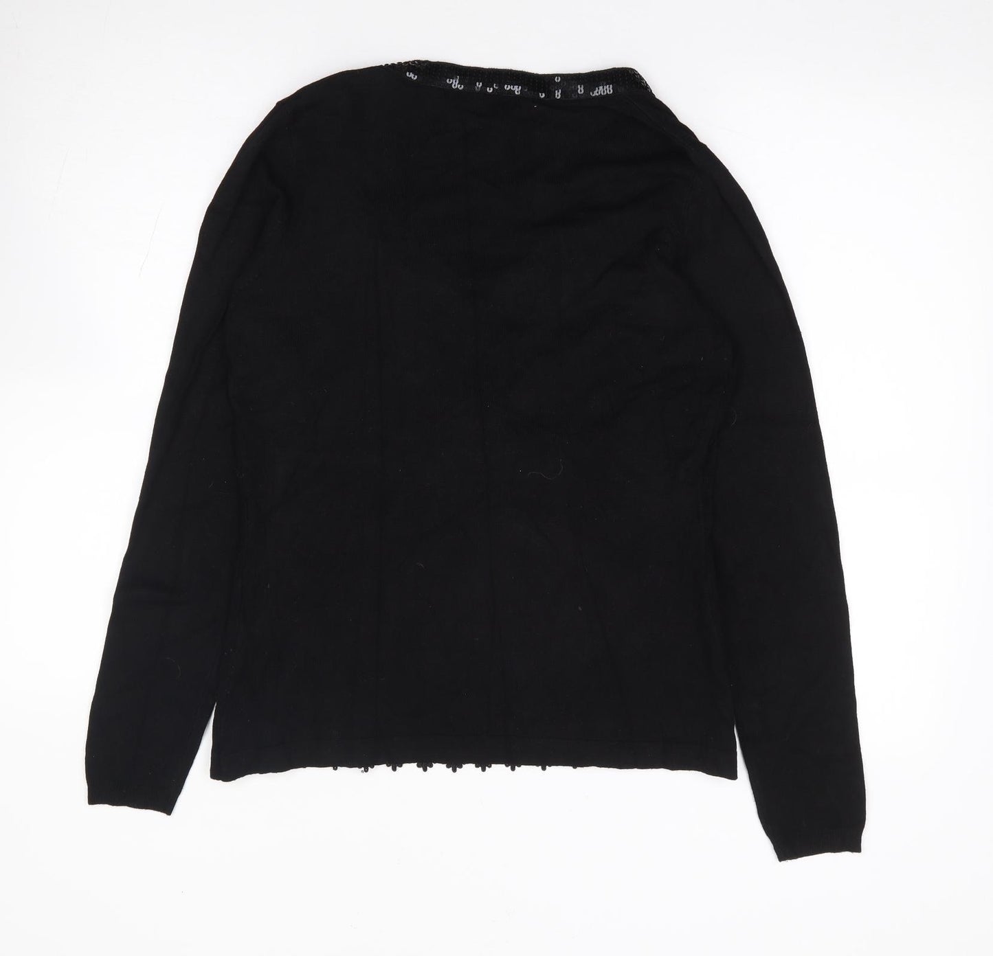 George Womens Black Round Neck Viscose Pullover Jumper Size 10