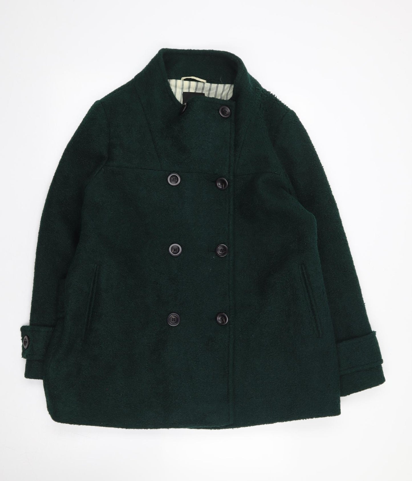 NEXT Womens Green Military Jacket Coat Size 16 Button