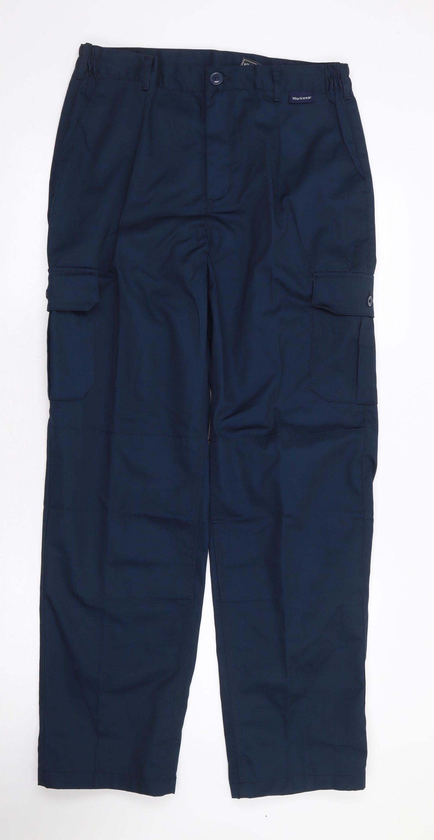Black Knight Mens Blue Polyester Trousers Size 32 L33 in Regular Zip