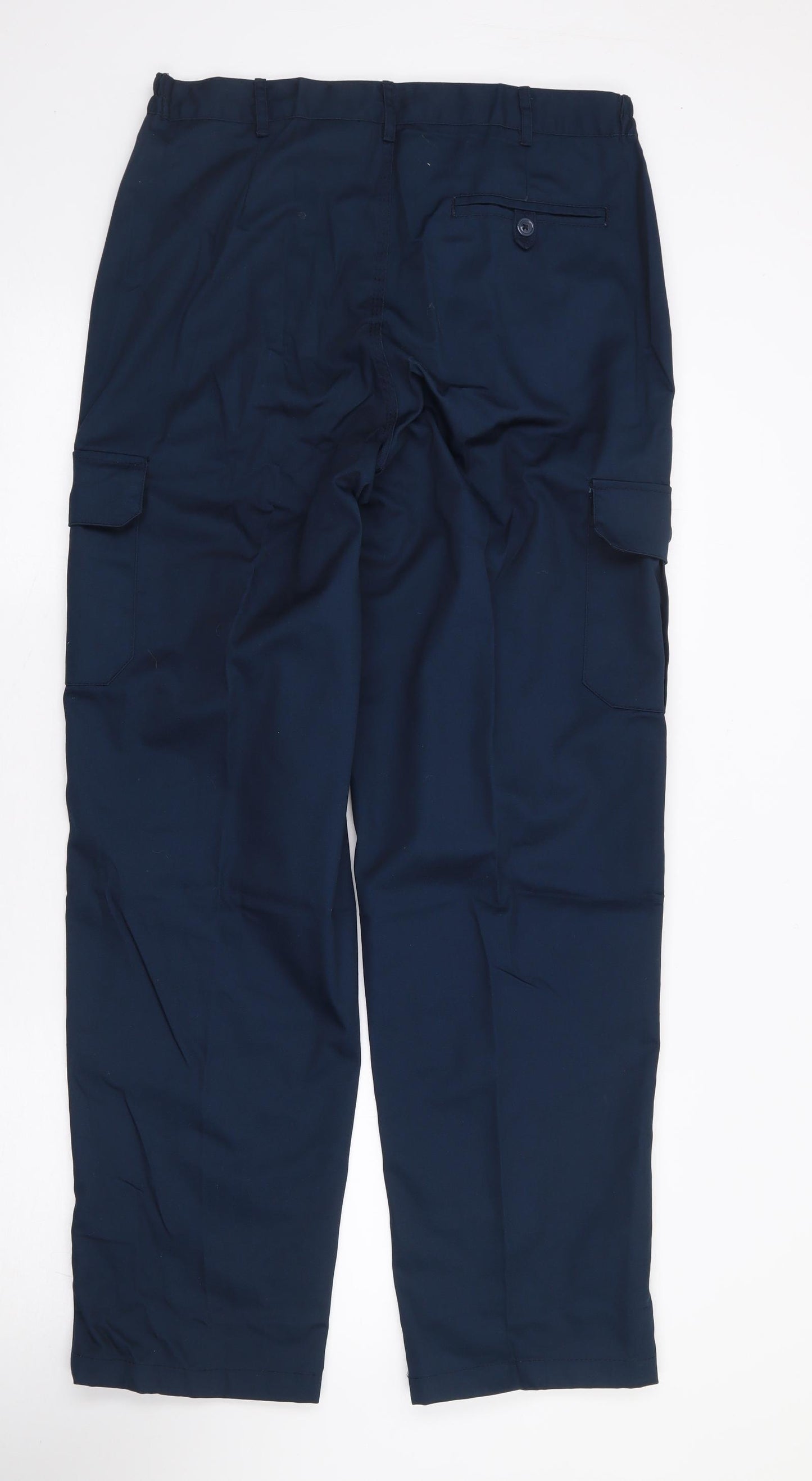 Black Knight Mens Blue Polyester Trousers Size 32 L33 in Regular Zip