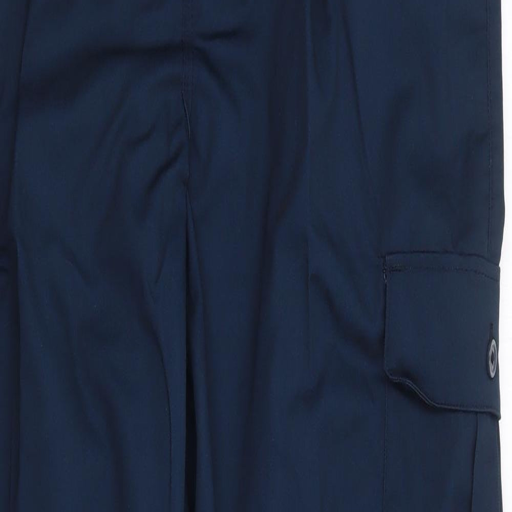 Black Knight Mens Blue Polyester Trousers Size 32 L33 in Regular Zip