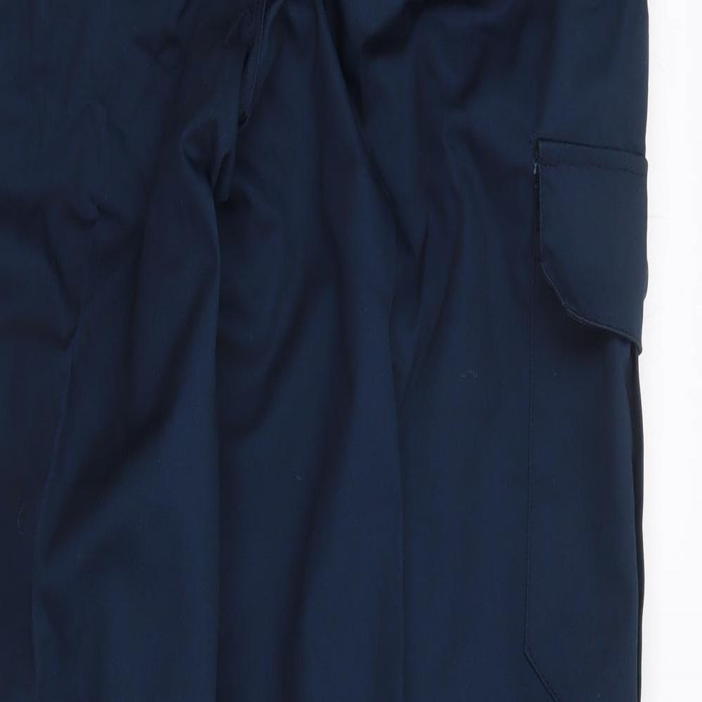 Black Knight Mens Blue Polyester Trousers Size 32 L33 in Regular Zip